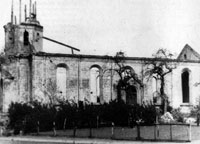 Die zerstörte Kirche 1946